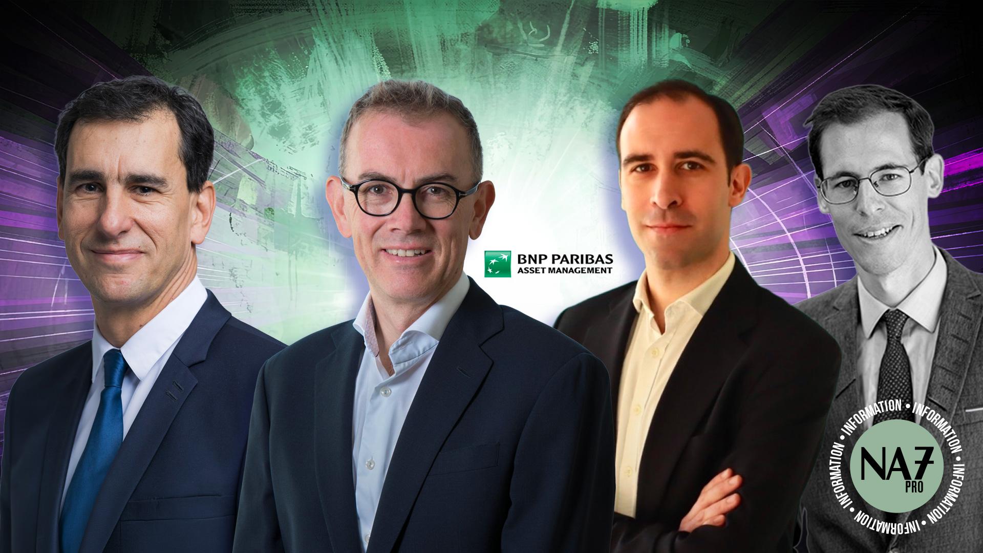 Visuel BNP Paribas AM – Guy Davies, Olivier de Larouzière, Laurent Clavel et Robinson Rouchié promus